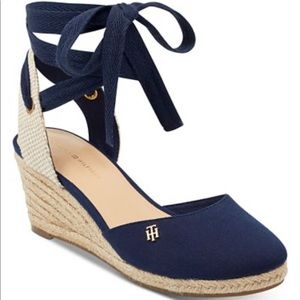 Tommy Hilfiger tie-up wedges